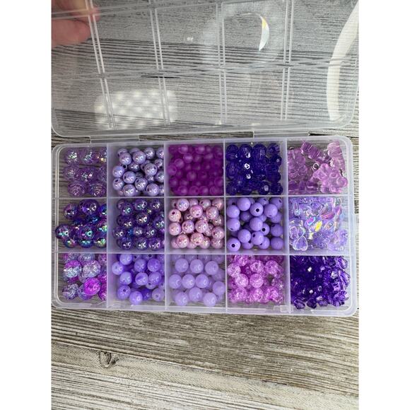Purple Acrylic Bead Box Jewelry Making Kit - Picture 2 of 4